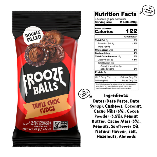 NEW Frooze Balls Triple Choc Fudge Energy Balls — 8 Packs (5ct Each)